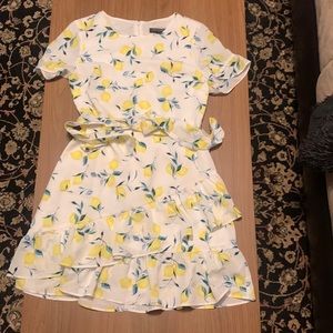 Banana Republic Lemon ruffle dress 0 Petite